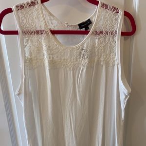 The Limited White Tank Top with Lace Detail